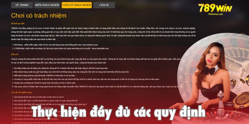 Thực hiện đúng đầy đủ các quy định sảnh game đề ra