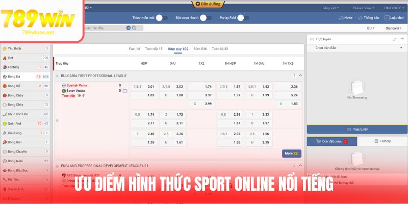 Ưu điểm hình thức sport online nổi tiếng